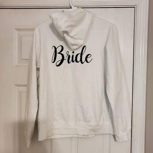 Bride White Sweatshirt Jacket Women's Size Large